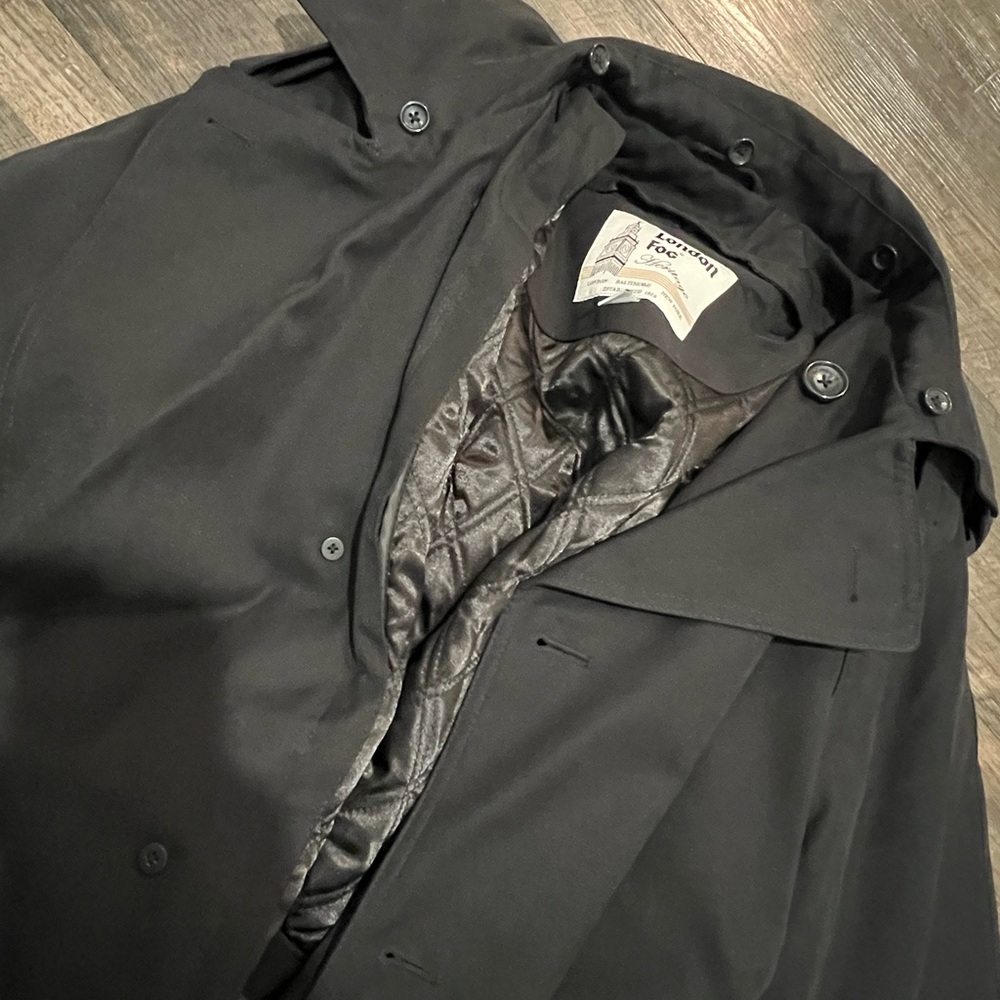 London Fog Men's Black Trench Coat